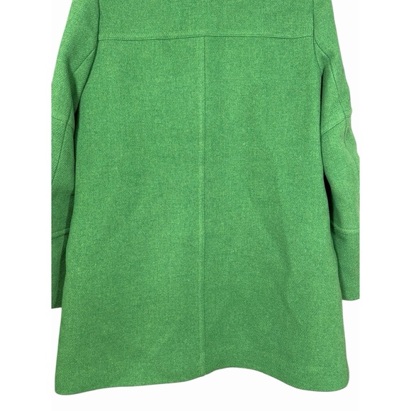 J.Crew Chateau Parka Italian Stadium-Cloth Wool Coat Fur Hood Green Size 6 - Picture 9 of 13